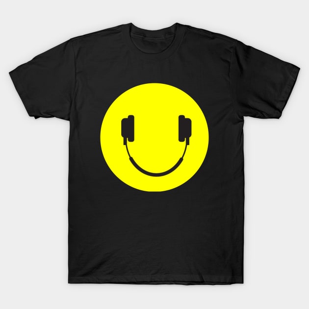 Headphone Smiley Face T-Shirt by craigcreationz